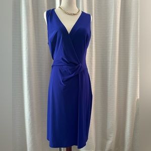 RALPH LAUREN Womens Blue Sleeveless Short Sheath Cocktail , size 2-4